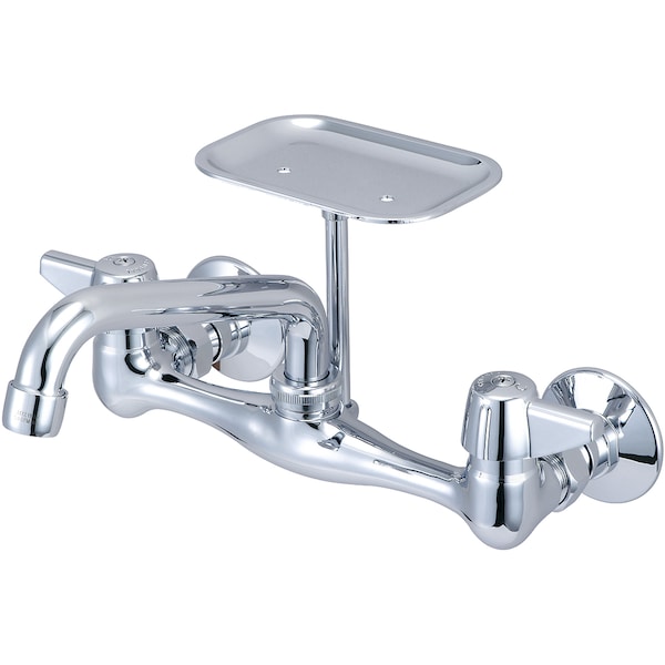 Central Brass Two Handle Wallmount Kitchen Faucet, NPT, Wallmount, Polished Chrome 0048-TA - main